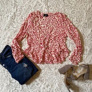 WORN ONCE- Vici brand- Floral Peplum Top